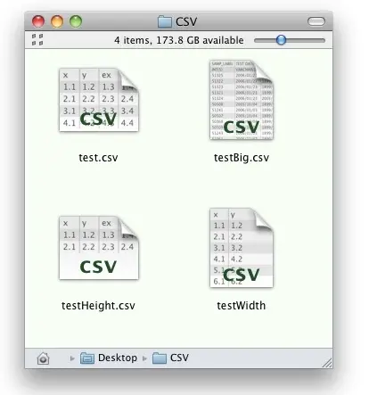 Les fichiers .CSV dans Quicklook