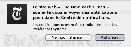 Ça y est, les sites web peuvent proposer des notifications sous Mavericks !