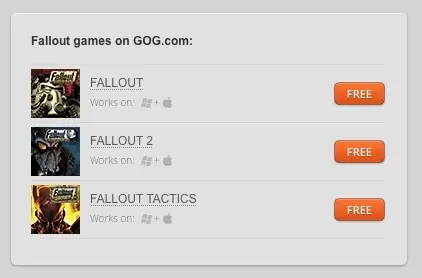 Tous les Fallout gratuits pour Mac & PC !