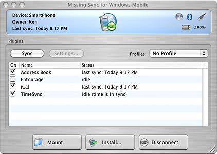 Missing Sync pour Windows Mobile