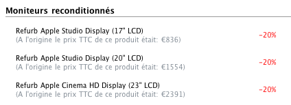 Ecran Apple à -20% !