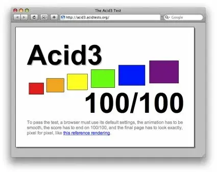 Safari : le Webkit est 100 % Acid