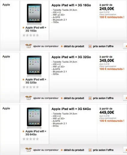 L'iPad subventionné est désormais disponible chez Orange