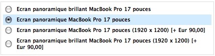 MacBook Pro : un écran 17' LED énorme !