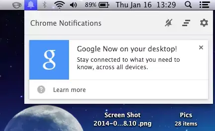 Google Now apparaît dans la dernière version alpha de Chrome Mac