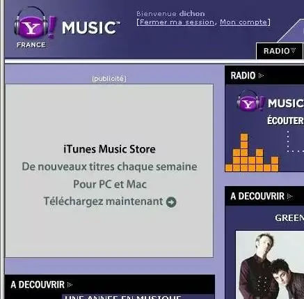 Yahoo! favorise iTunes Music Store