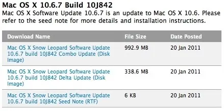 Mac OS X 10.6.7 entame son cheminement