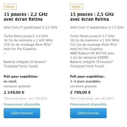 Nouveau MacBook Pro Retina 15" et nouvel iMac 27" Retina 5k