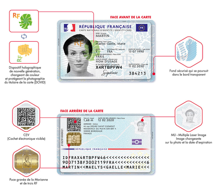 France : nouvelle carte d'identité numérique (CEV, puce, données biométriques)