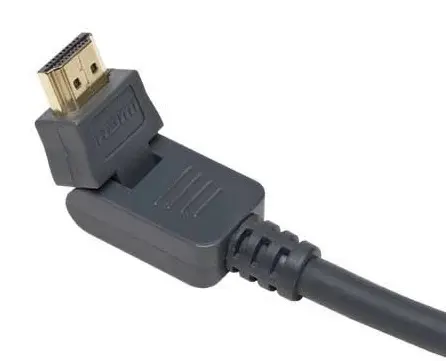 Un cable HDMI dont la prise tourne pour s'adapter