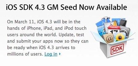 iOS 4.3 GM Seed disponible !