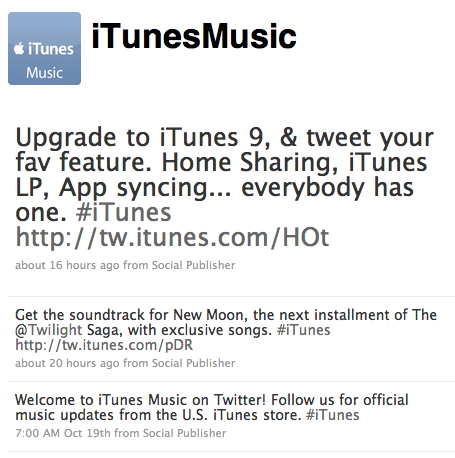 Suivez l'actualité iTunes sur Twitter