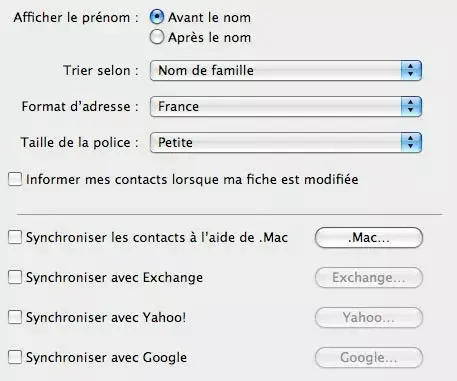 10.5.3 synchronise les contacts GMail !