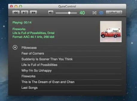 QuteControl, pour piloter un Naim UnitiQute, gratuit pour Mac