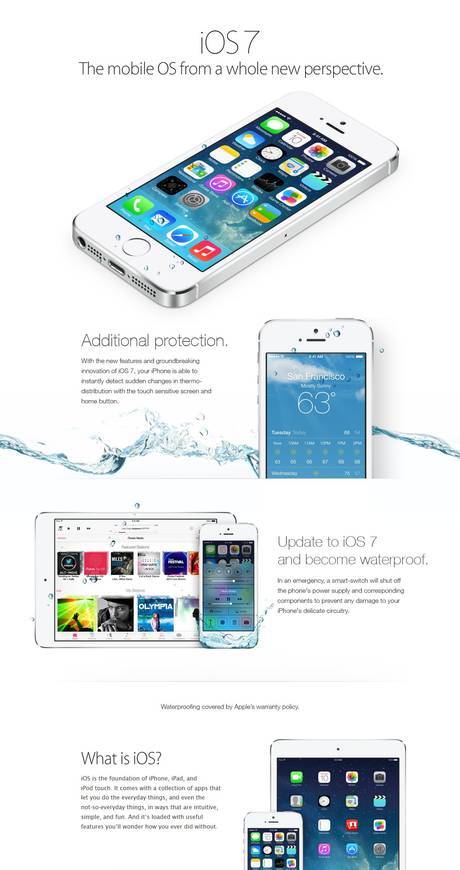 Non, iOS 7 ne rend pas vos iPhone "waterproof"