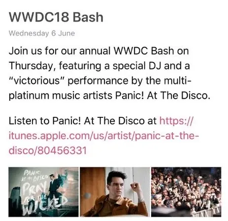 #WWDC : le groupe "Panic! At The Disco" animera la "WWDC Bash" !