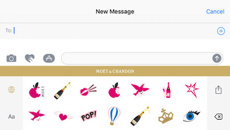 Pour la Saint Valentin, Moët & Chandon sort des emoji sur iOS