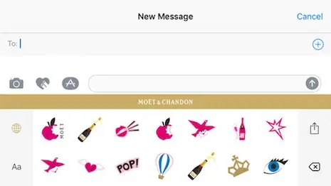 Pour la Saint Valentin, Moët & Chandon sort des emoji sur iOS