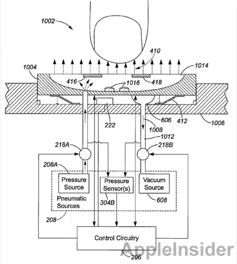 Brevet : le clavier pneumatique selon Cupertino