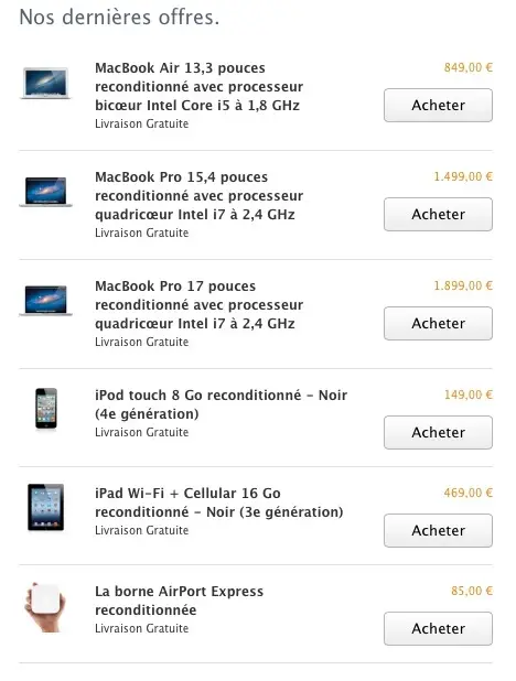 Le Refurb plein à craquer ! Avec Mac mini, iMac etc.