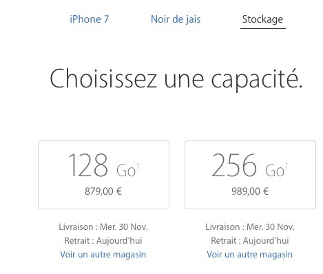 Un iPhone 7 Noir / Noir de Jais pour Noël ? Les délais enfin normaux !