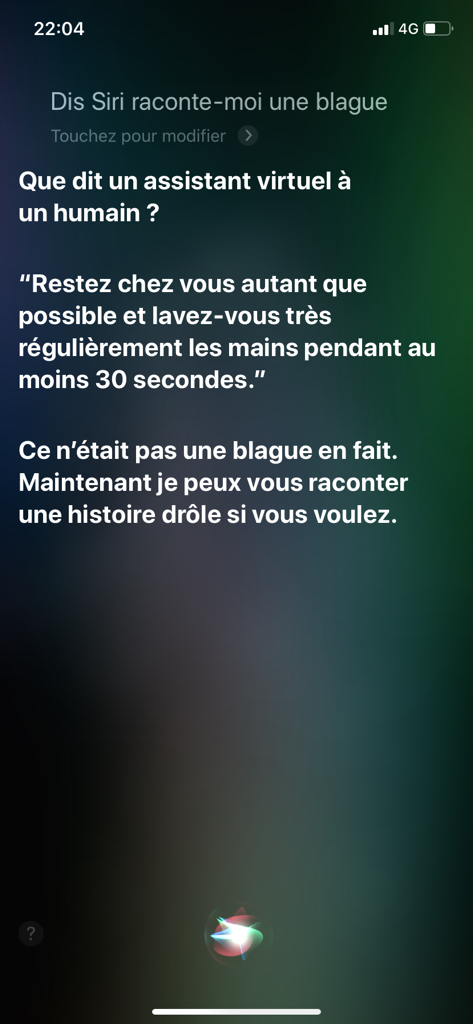 Quand Siri vous invite à rester confiné et à vous laver les mains #covid-19