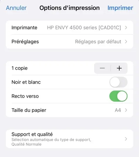 iOS 15 peaufine les options d’impression