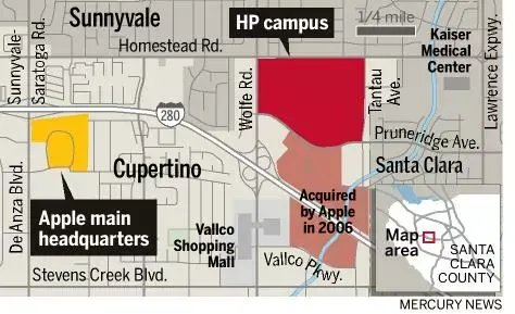 Apple rachète le campus de HP à Cupertino