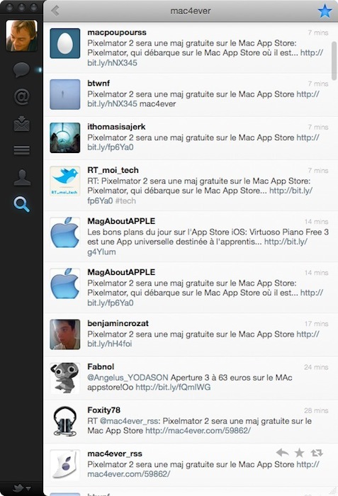 Twitter sur le Mac App Store