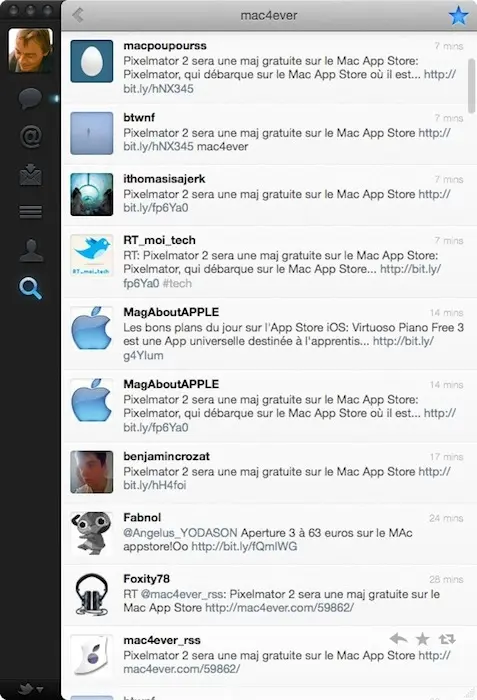 Twitter sur le Mac App Store