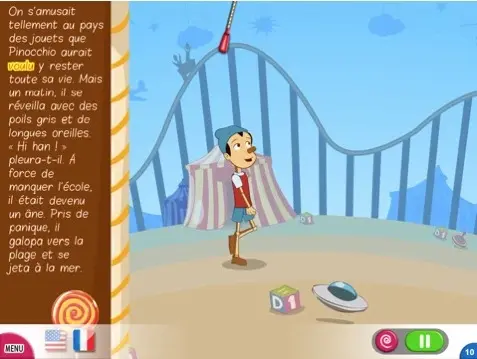 Pinocchio pointe son nez sur iPad