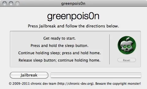 Greenpois0n, le jailbreak pour iOS 4.2.1 [MAJ]