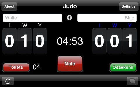 iOS arbitre les combats de judo