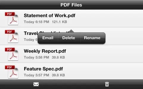 Adobe fait des PDF sur iOS