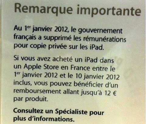 Taxe copie privée : Apple rembourse les acheteurs d'iPad 2012