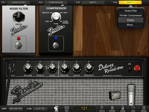 AmpliTube Fender® gère Audiobus et l'iPhone 5