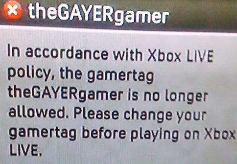 Le service Xbox Live n'est pas, lui, "gay friendly"