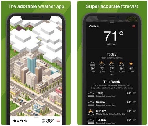 Tinyclouds, une application météo sous des faux airs de jeu de simulation sur iPhone