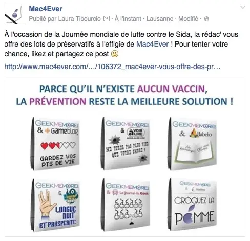 Mac4Ever vous offre des préservatifs pour la Journée mondiale de lutte contre le Sida !