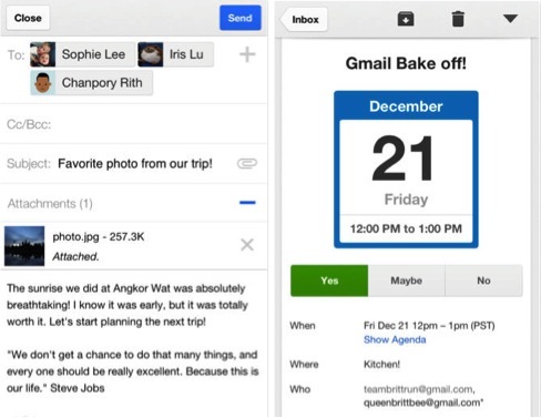 Gmail pour iOS 7 : intégration et vignettes pour une expérience plus fluide