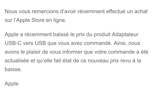 Baisse de prix : Apple modifie automatiquement les commandes en France