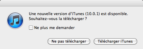 iTunes 10.0.1 à télécharger