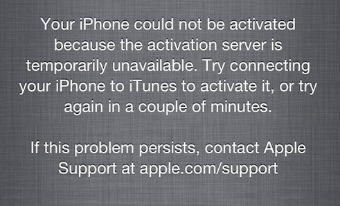 Les serveurs d'activation souffreteux (et incapables d'activer iOS 7 sans compte)