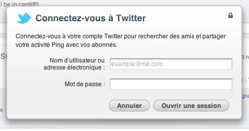 Connectez-vous à Twitter depuis Ping