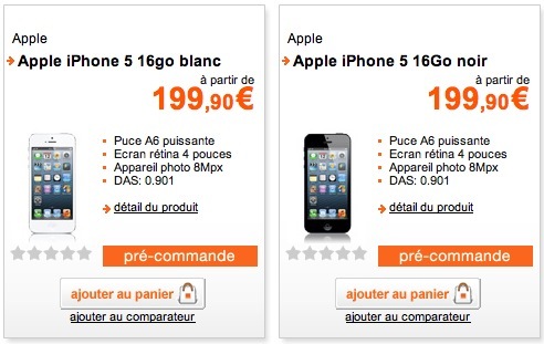 iPhone 5 en pré-commande chez Orange