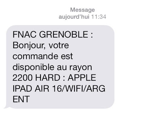 Quand la Fnac invite ses clients à retirer l'iPad air... aujourd'hui !