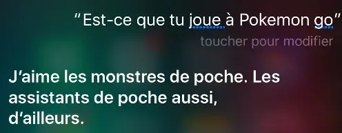 Siri blague désormais sur les Pokemon (Go)