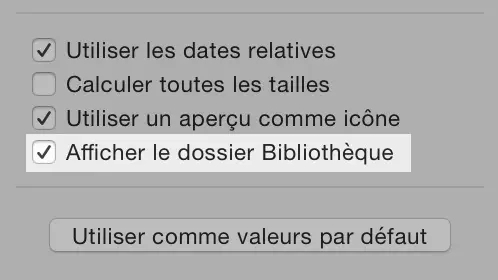 Astuce : comment afficher le dossier "Bibliothèque" sous Yosemite ?