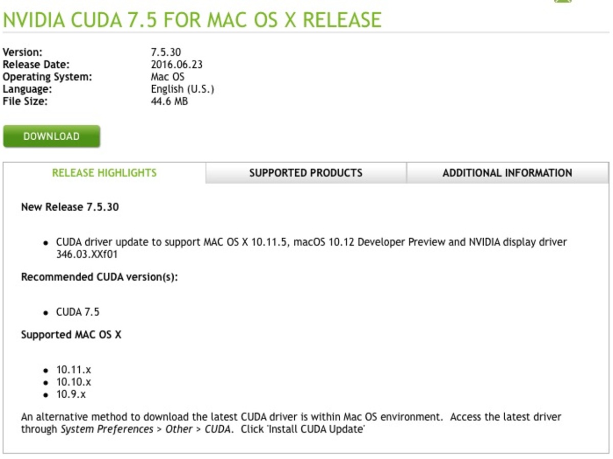 Macos cuda deals