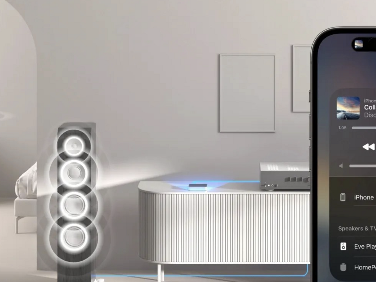 Un boitier AirPlay 2 et des produits compatibles Matter chez Eve